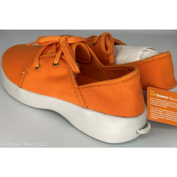 Women's Size 6 Orange Canvas Espadrille Sneaker Comfort Walking Work Casual Shoe - Picture 2 of 11